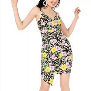 Almost Famous Animal Floral Asymmetrical Dress